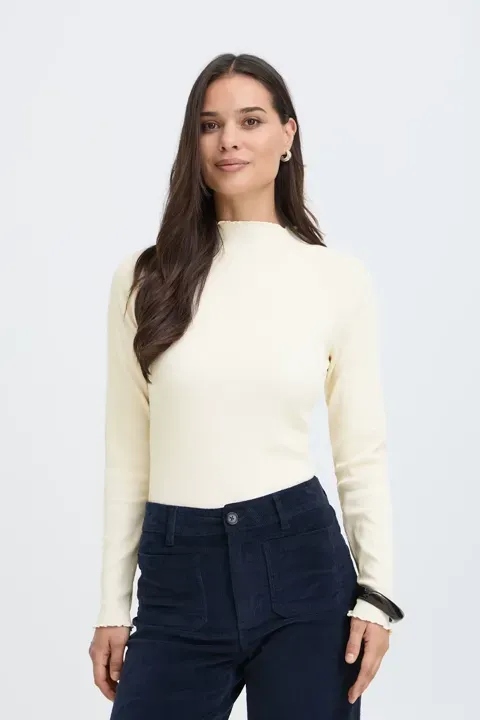 Mock-neck knit top, the product photo.