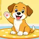 A puppy waving